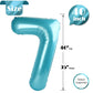 Pearlescent Blue 7 Balloon, Number Balloons 40 Inch, 7Th Birthday Decorations For Girls Boys Kids, Party Decoration For Women Me