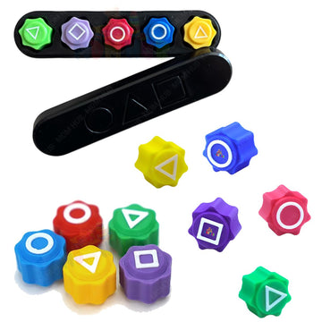 Mdm Hub Gonggi Game Set | Traditional Game With 5 Colored Plastic Playing Pieces & Storage Case, Educational Travel Game For All