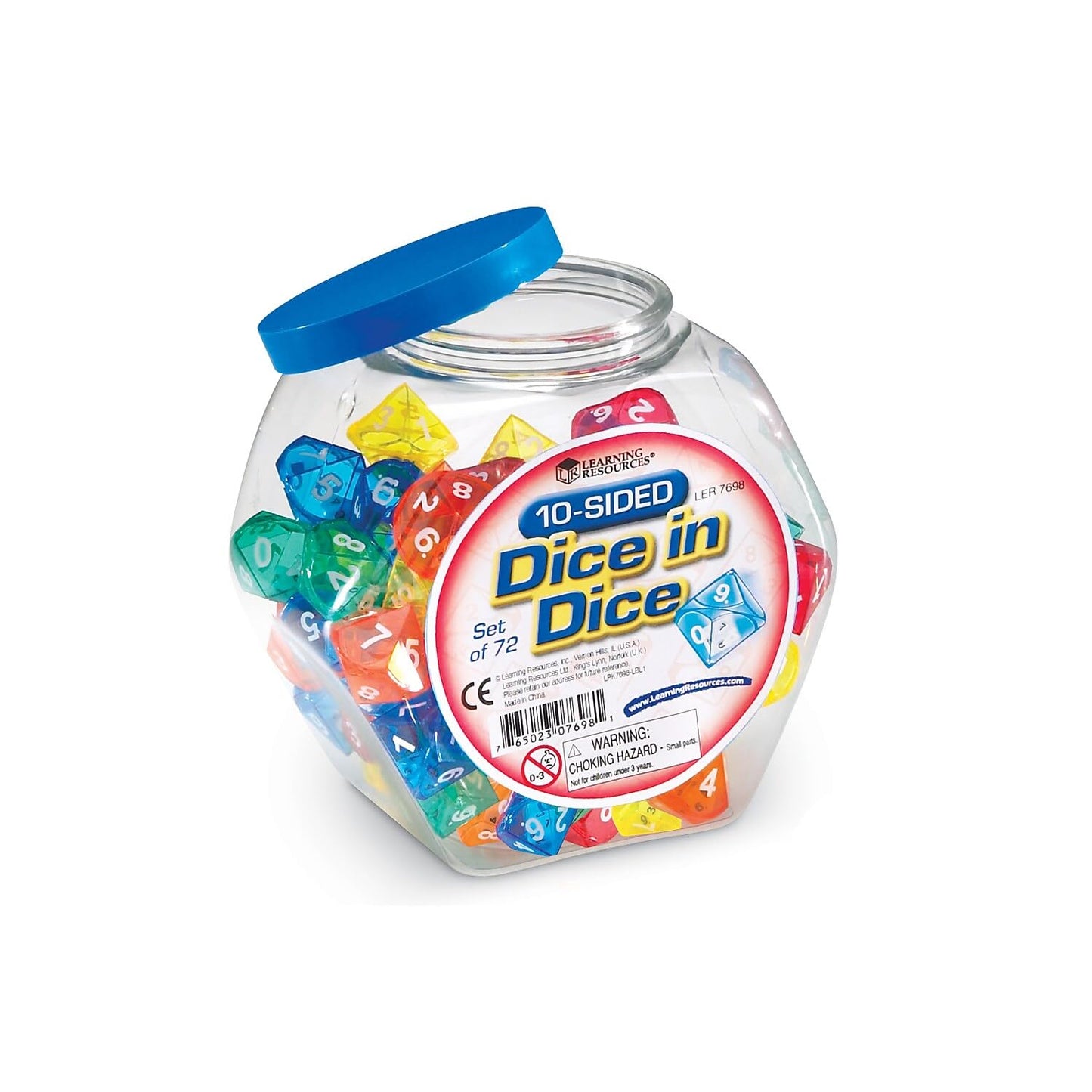 Learning Resources 10-Sided Dice In Dice, Set of 72