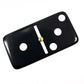 Marion Domino Double Six Black In Dovetail Jointed Sheesham Wood Box - Jumbo Tournament Size W/Spinners
