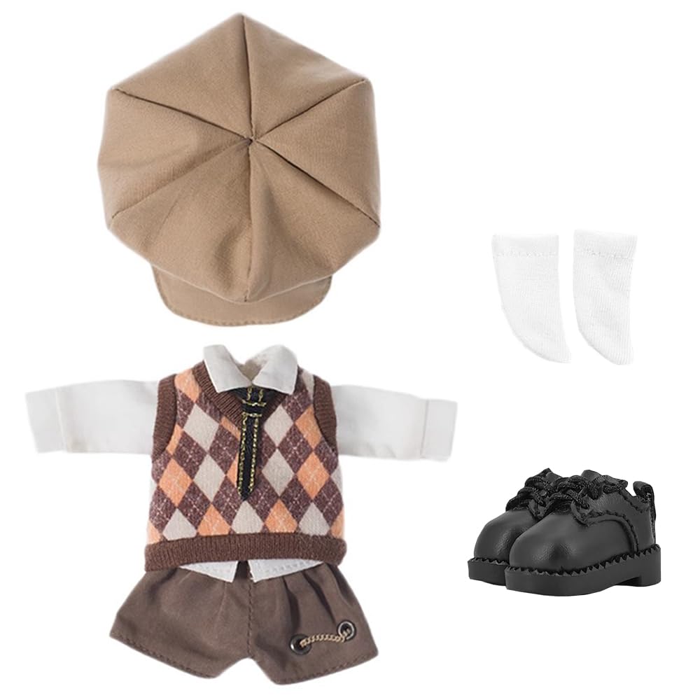 Niannyyhouse School Uniform Outfit For Ob11 1/12 Bjd Doll 4.3 Inches (11 Cm) Body (A-1)