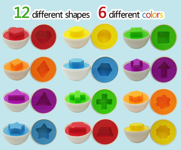 Beakabao 12Pcs Color And Shape Matching Egg Set Montessori Toddler Education Classification Toys For Fine Motor Skills Of The Fi