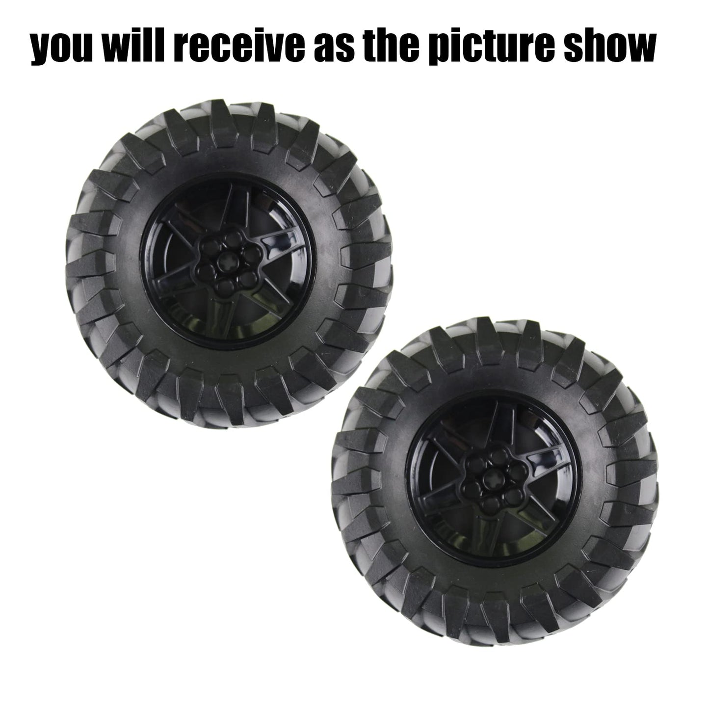Building Blocks Technical Parts 2Pcs Tyre Tractor Dia. 107X44 & Rim Dia 56 X 34 Compatible With Major Brand For Kids Boys Toy
