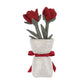 Apricot Lamb Rose Vase Plush Stuffed Flowers For Kids, Soft Cute Plushies Toys For Baby Girl And Boy, Fluffy Rose Vase Red 11.9