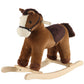 ROCK MY BABY Rocking Horse Toy, Plush Dark Brown, Large Size, Realistic Sound, CPC Certified for Toddlers 18M+