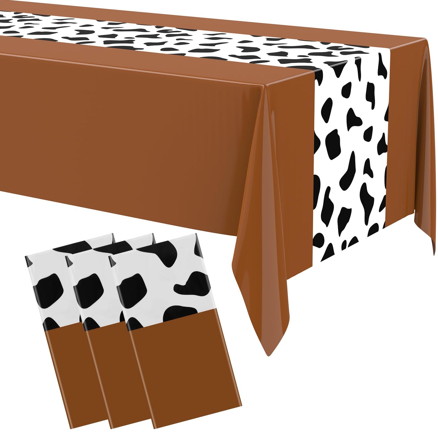 Remagr 54 x 108 Inch Cow Tablecloth for Party Western Table Cloth Cowboy Cowgirl Print Table Runner Highland My First Rodeo Toys