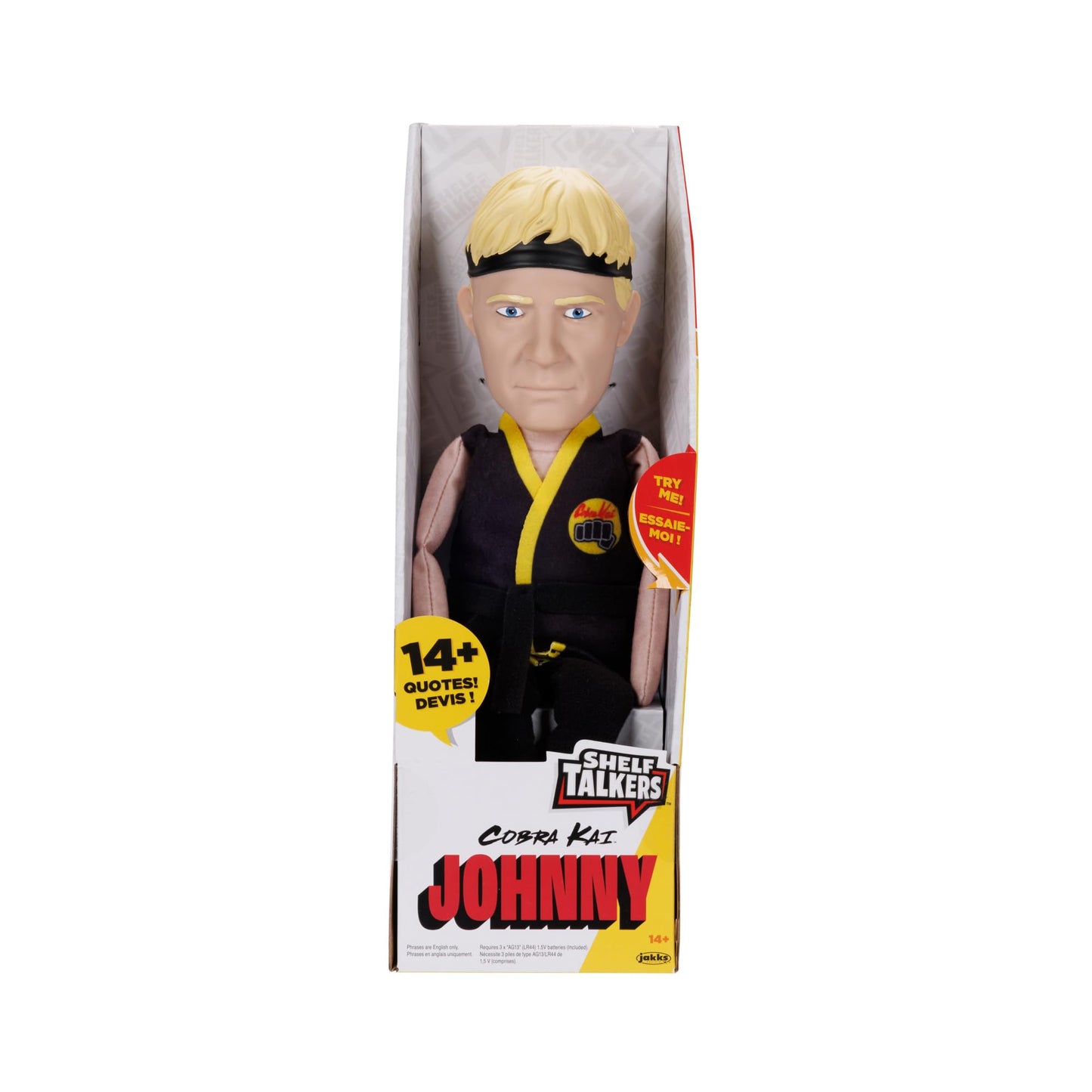 Shelf Talkers 12'' Talking Plush Johnny From The Cobra Kai Series, Pull String Toy Collectible Plush