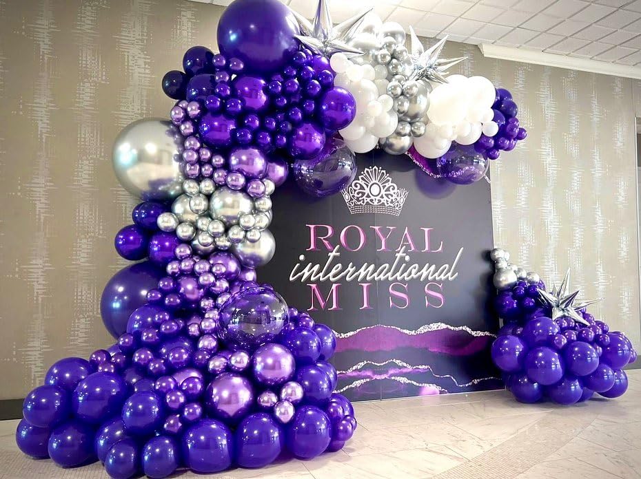 Bezente Purple Balloons Latex Party Balloons - 100 Pack 12 Inch Round Helium Purple Balloons For Wedding Graduation Halloween Bi