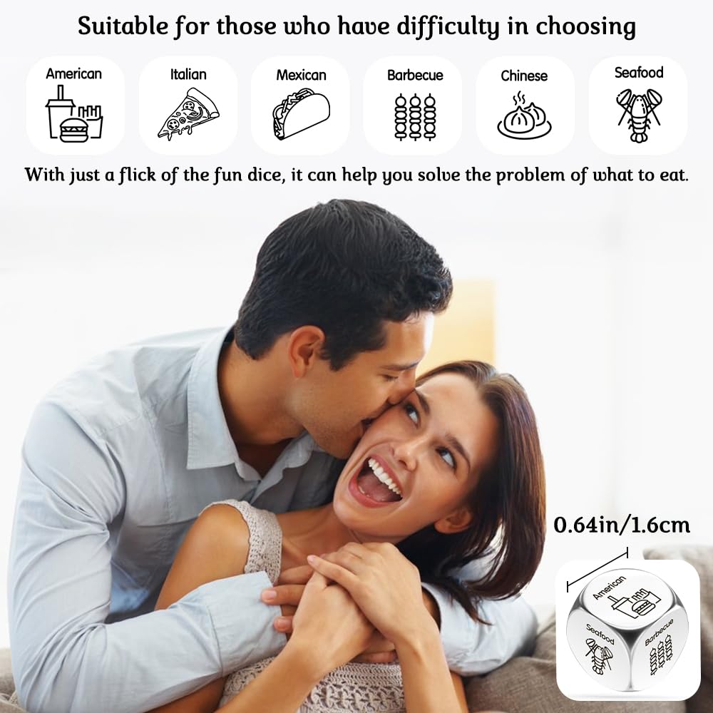 Valentines Day Gifts for Him Her Galentines Day Gifts for Boyfriend Girlfriend Couple Gifts Food Decision Dice Funny Date Night