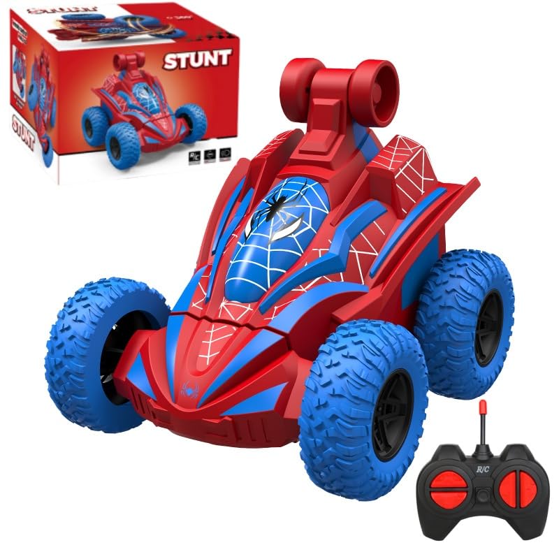 Rakay Spider Remote Control Car Stunt RC Cars 360 Rotating with 2.4GHz Toys Car Gift for Boys 3 4 5 6 7 8 9 10 11 12 (Red)