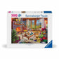 Ravensburger 1000 Piece Cozy Cabin Jigsaw Puzzle - Handcrafted Cardboard, Multi Color, Model 12000293, Made in Germany