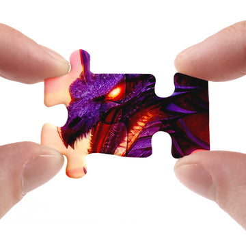 Fantasy Dragon Puzzle For Adults 1000 Pieces, Magic Castle Jigsaw Puzzle, Castle Purple Puzzle