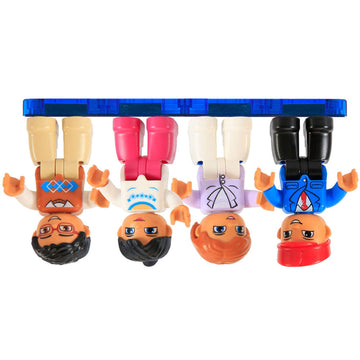Magnetic Figures Set Of 4-Toddlers Community Action Toy People, Magnetic Tiles Expansion Pack For Boys And Girls - Educational S