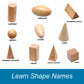 Bohs 3D Shapes Guess Game - 10 Sets Bulk Supplies - Solid Figures Geometry Miniature Set In Mystery Bag - Wooden Montessori Toys