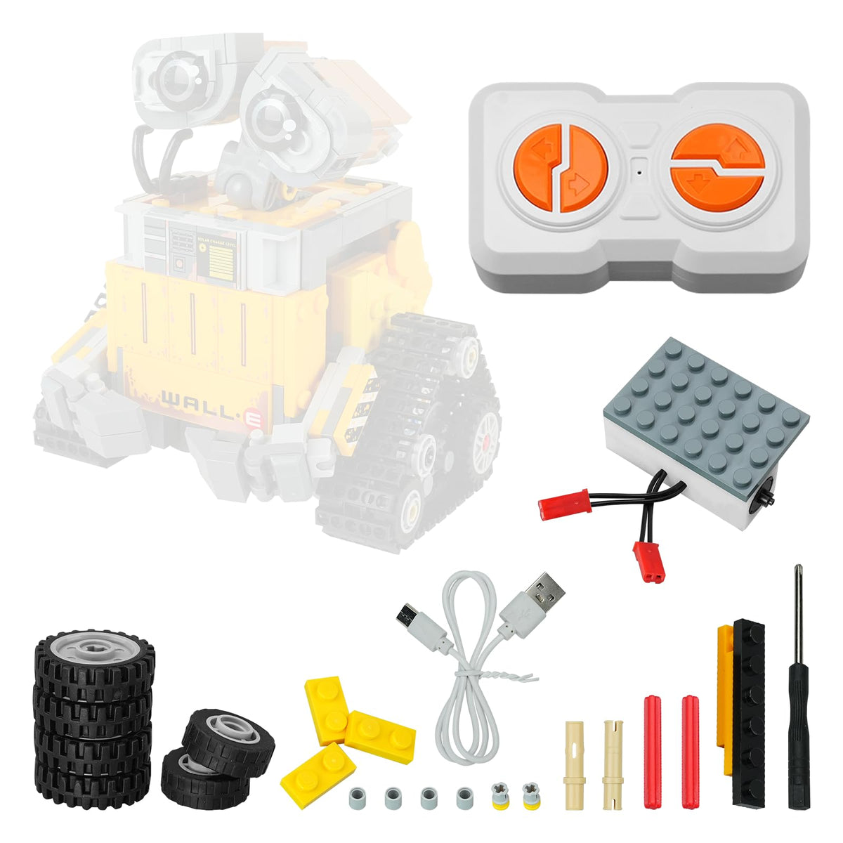 Remote Control Motor Power Pack Compatible with Lego 43279 WallE Model  Motor with Rechargeable Battery Box & Remote Controlle