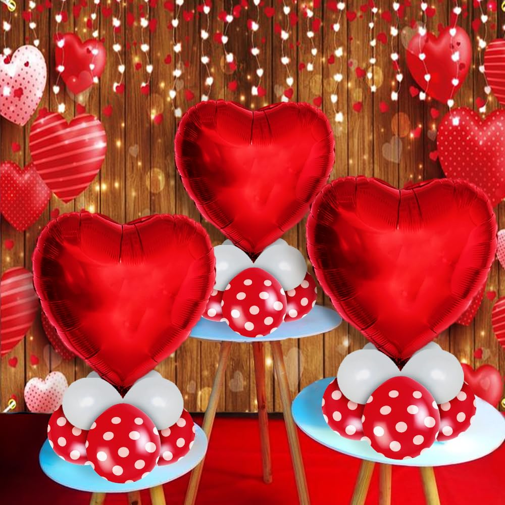 PMU Valentines Day Red Heart Shaped 18 Inches Mylar - Foil Balloons Pkg/25