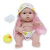 JC Toys Lots to Love 14" Vinyl Doll Set - 4 Piece Bath Time Gift, Posable & Waterproof, Pink, Model 16008, Ages 2+