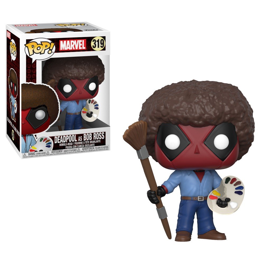 Funko Deadpool Bob Ross Vinyl Bobble Figure - Multicolor, Standard Size, Model 30865 - Collectible Gift for Kids & Adults