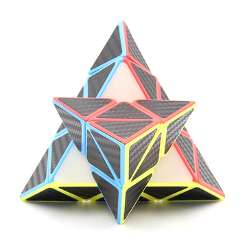 3X3 Pyramid Speed Cube Carbon Fiber Sticker Puzzle Cube 3X3X3 Speed Cube Triangle Magic Cube Puzzle Toy Magic Cube Puzzles For Kids And Adults