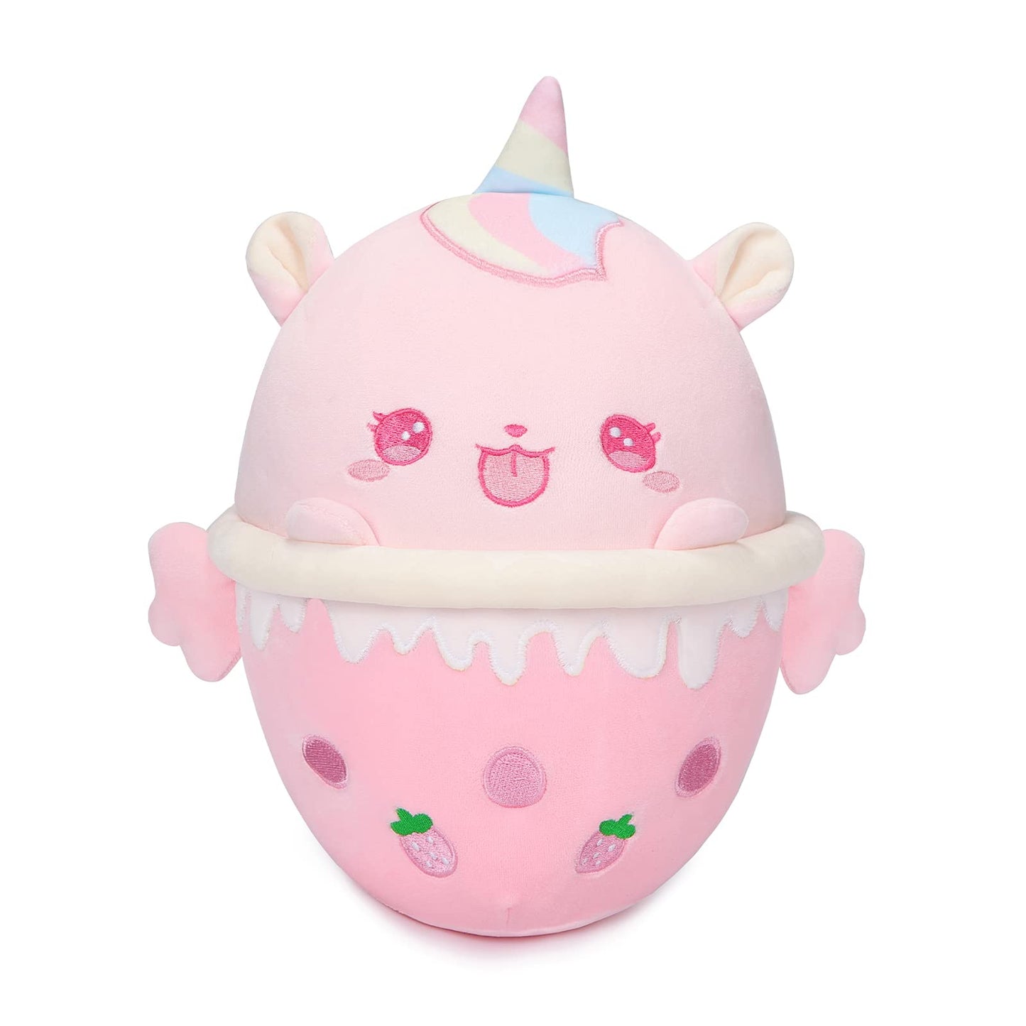 Aixini Unicorn Boba Plush 10 Inch Bubble Tea Stuffed Animal Cute Soft Boba Milk Tea Food Plushie Toy