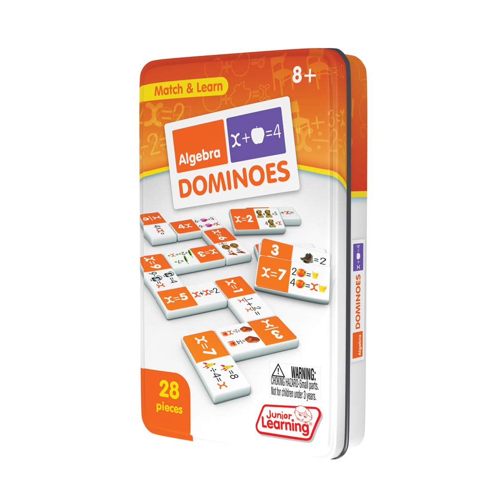 Junior Learning JL497 Algebra Dominoes - Multi Color Plastic Educational Game