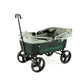 Creative Outdoor Wagon Buggy Transformable Bench Cart For Kids And Cargo - Multi Purpose All Terrain Child Safety, Activated Breaks, Removable Canopy (Black)