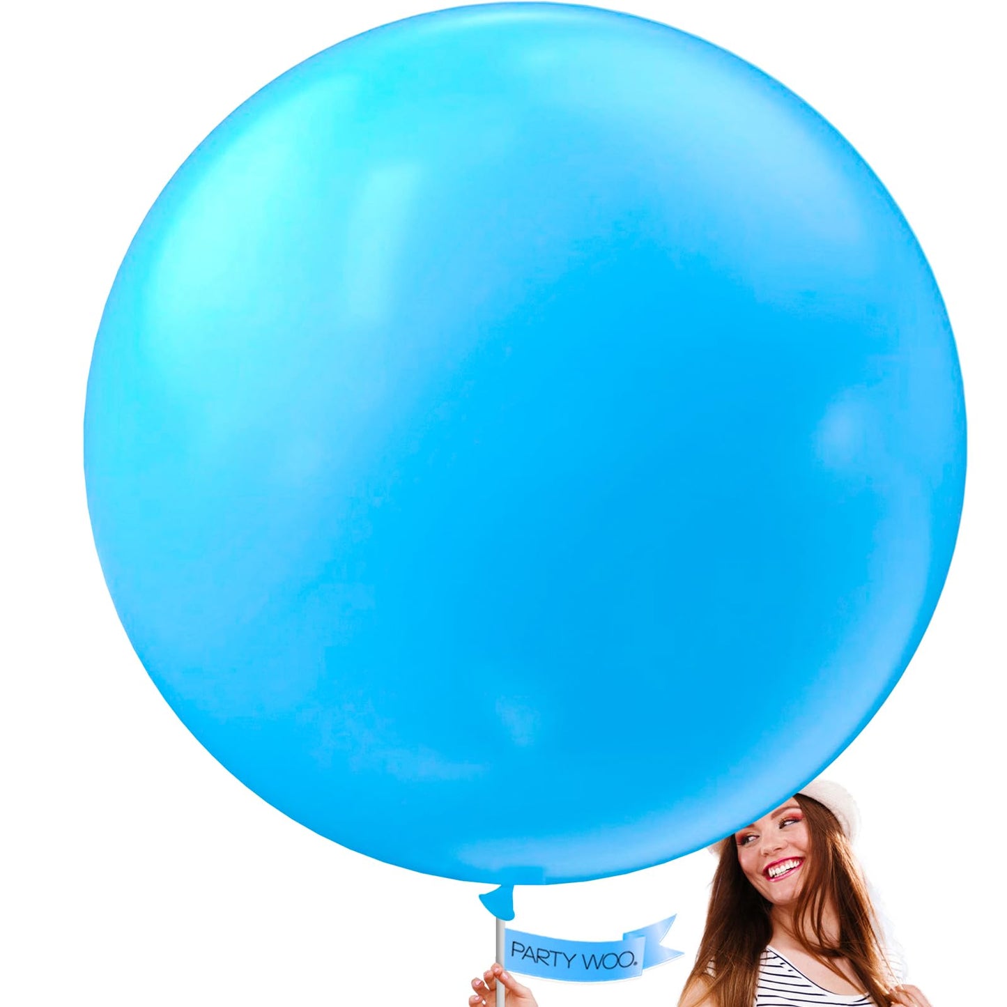 Partywoo Blue Large Balloons, 4 Pcs 36 Inch Balloons, Bright Sky Blue Big Balloons, Blue Giant Balloons, Jumbo Balloons For Birthday Decorations, Baby Shower Decorations, Wedding Decorations, Blue-Y20