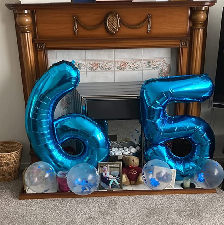 Paticool 40 Inch Blue Number Balloon 6, Large Number Foil Balloons Mylar For Girl Boy Birthday Party Celebration Decorations Sup