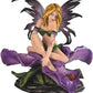 Stealstreet Purple Winged Fairy Sitting On Flower Petals Figurine Statue