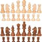 Nisotieb 2 In 1 Chess Pieces Wood Chess Pieces + Checker Pieces Without Board (3.5 Inches)