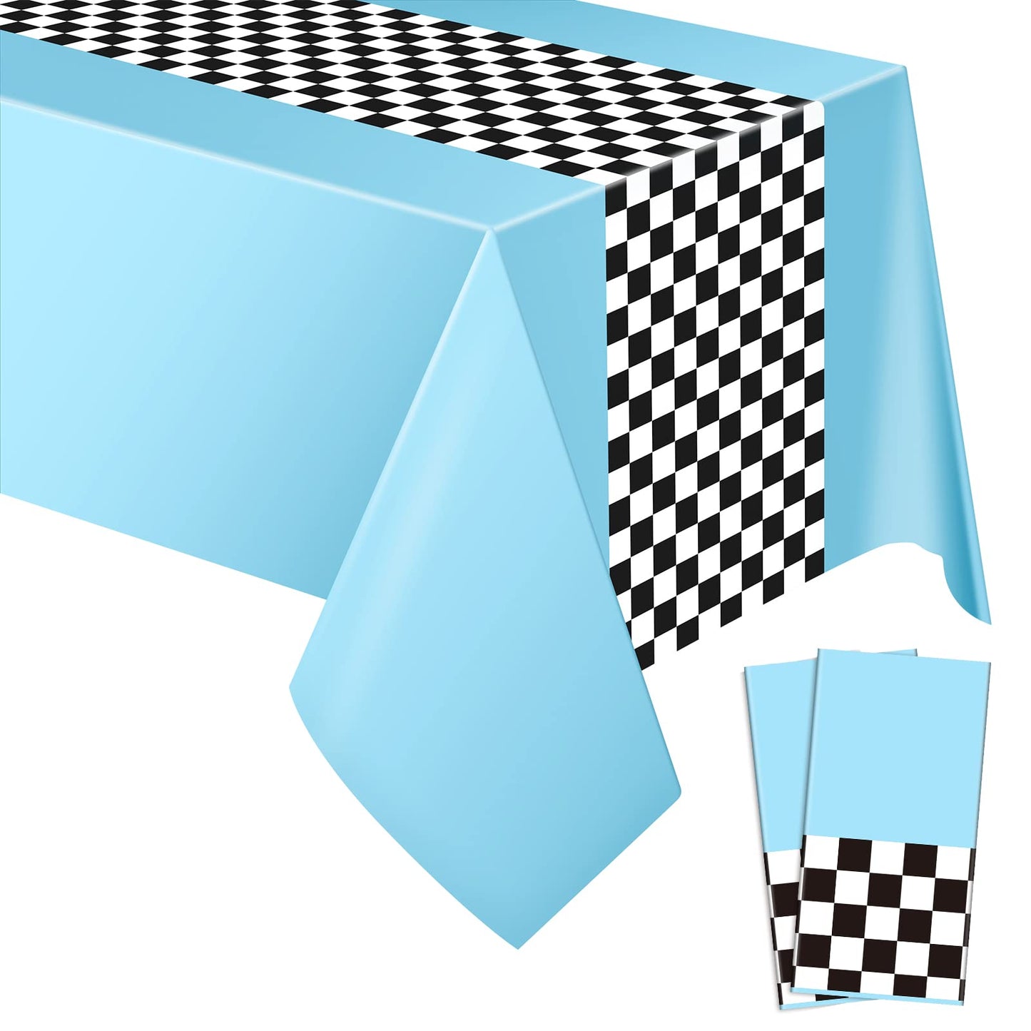 Car Birthday Decorations Racing Party Supplies Road Tablecloth Racetrack Tablecloth Racetrack Table Runner Tablecovers For Kids Racing Car Theme Birthday Party, 54 X 108 Inch (Vivid Style, 2 Sheets)