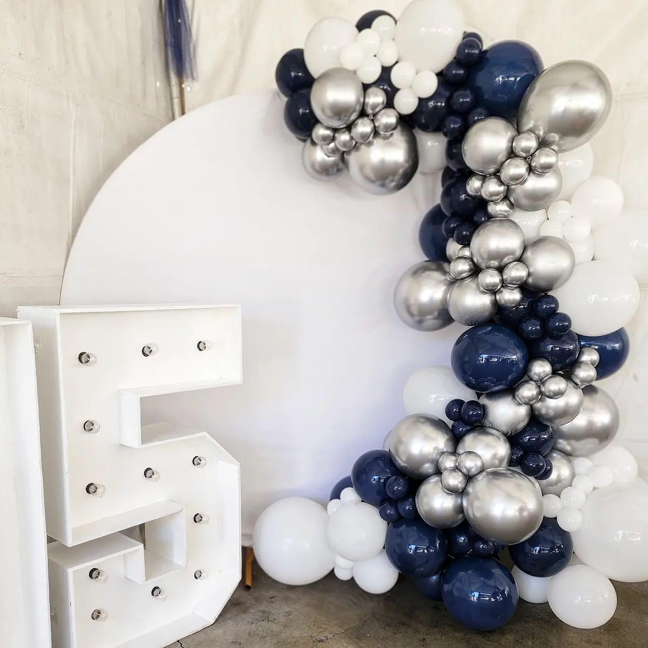 Navy Blue Balloons In Different Sizes 5 10 12 18Inch-134Pcs Navy Blue Balloons For Garland Arch