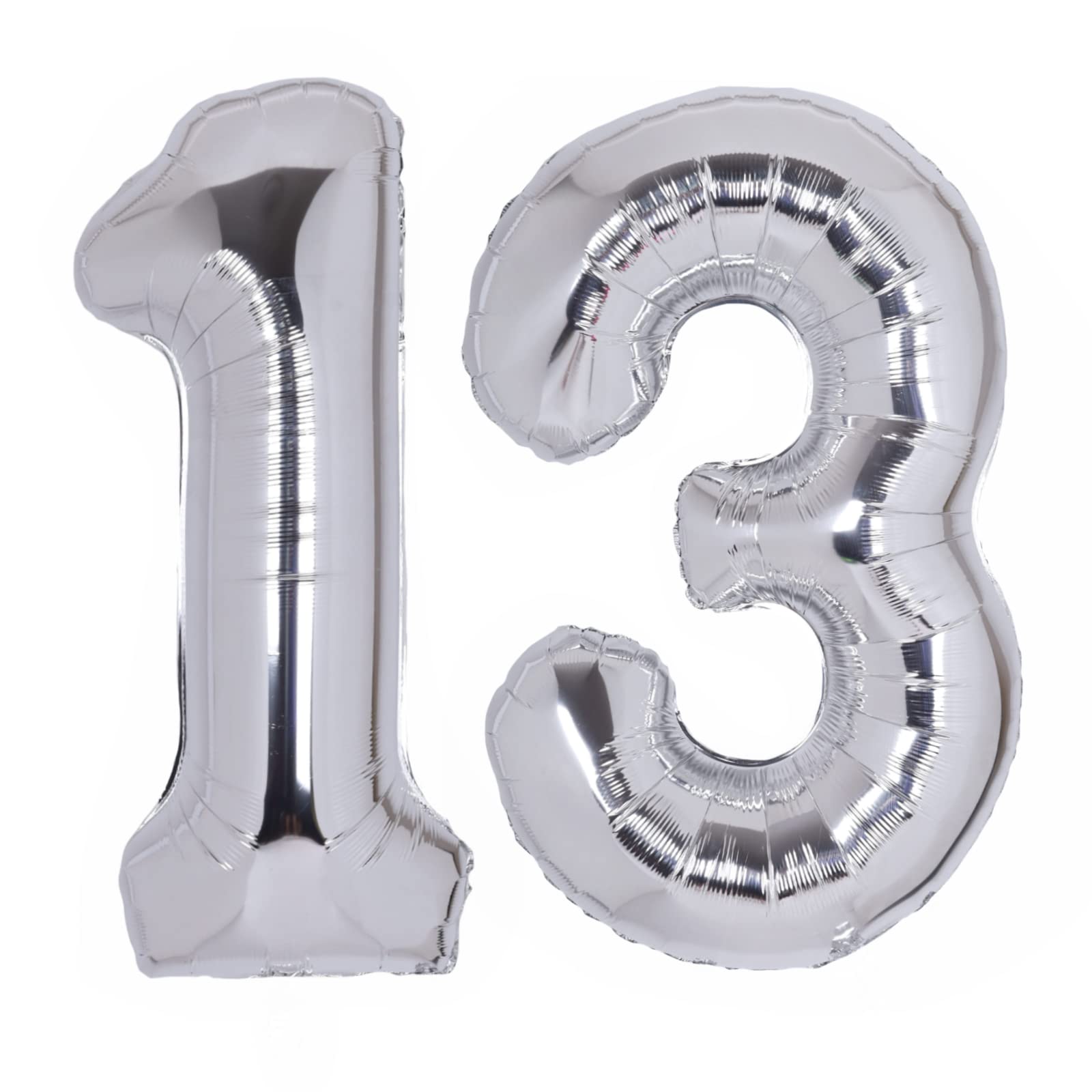 40 Inch Number 13 Balloon Silver Jumbo Giant Big Large Number 13 Foil Mylar Silver Balloons 31Th Birthday Party Anniversary Deco
