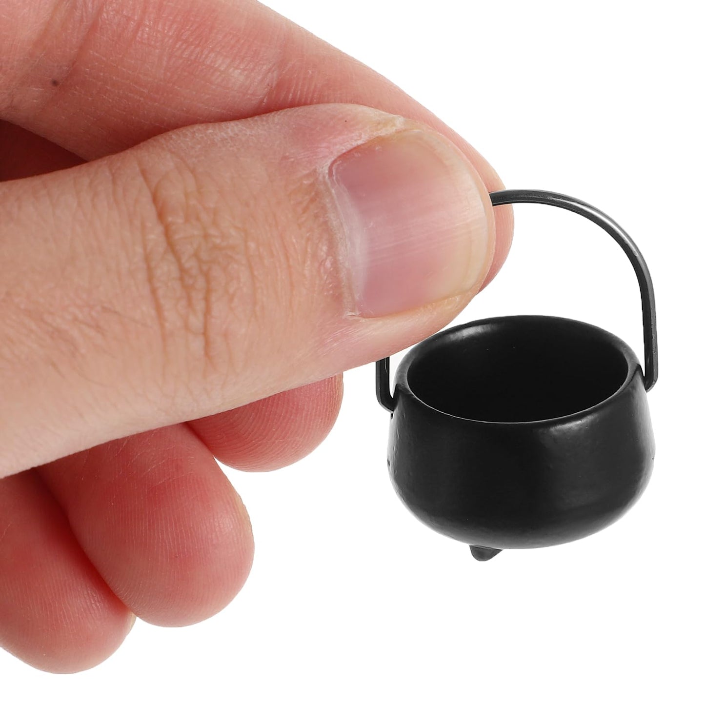 Toyandona Miniature Witch Cauldron, Mini Cauldron Pot Halloween Miniature Figurine Black Candy Cauldron Kettles Dollhouse Furnit