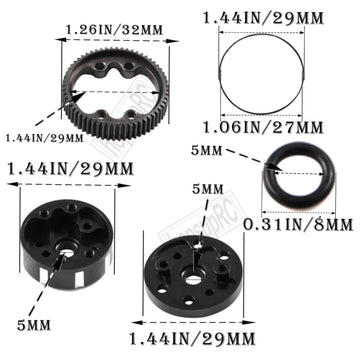 hopsupRC Aluminum Sealed Differential Case Upgrades Part for 1/10 Slash 2WD All Versions,2WD Rustler VXL/Rustler XL-5,Stampede V