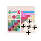 Wooden Educational Puzzle Board, 3in1 Math Learning Set with Numbers 115, Tic Tac Toe Game, Colorful Block Puzzle