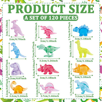Diydec 120Pcs Mini Dinosaur Figurines 12 Styles Tiny Resin Animals To Hide,Small Plastic Dinosaurs For Vase Fillers Micro Dollho