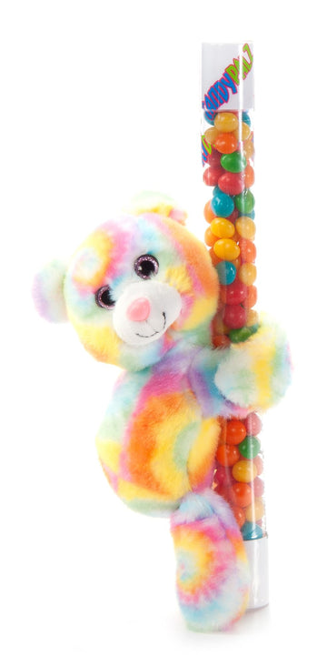 The Petting Zoo Rainbow Bear Stuffed Animal Plushie Slap Bracelet, Gifts For Kids, Candypalz, Zoologee Tie Dye Plush Toy