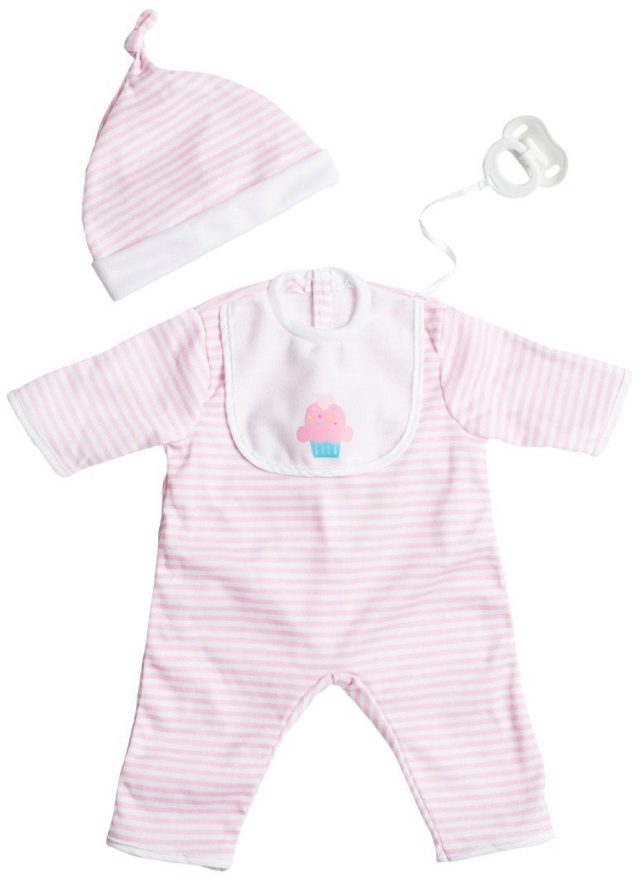 Jc Toys | Berenguer Boutique | Baby Doll Outfit | Pink Stipe Romber | Ages 2+ | Fits Dolls 17'- 20'