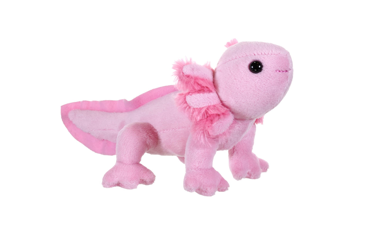 Wild Republic Pocketkins Eco Axolotl, Stuffed Animal, 5 Inches, Plush Toy, Made From Recycled Materials, Eco Friendly