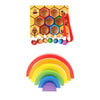 Enakshi Montessori Bee Cliping Box Set Rainbow Stacking Blocks Kids Wooden Toy|Toys & Hobbies | Preschool Toys & Pretend Play | 