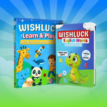 WishLuck Learning Sound Book Combo Set for Kids | Interactive Educational Talking Books for Toddlers | Hindi, English, Math, Lea
