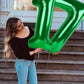 Number Balloon 40 Inch Number 7 Jumbo Dark Green Seven Birthday Decorations, 7 17 27 70 Year Old Balloon, Mylar Foil Balloon Num