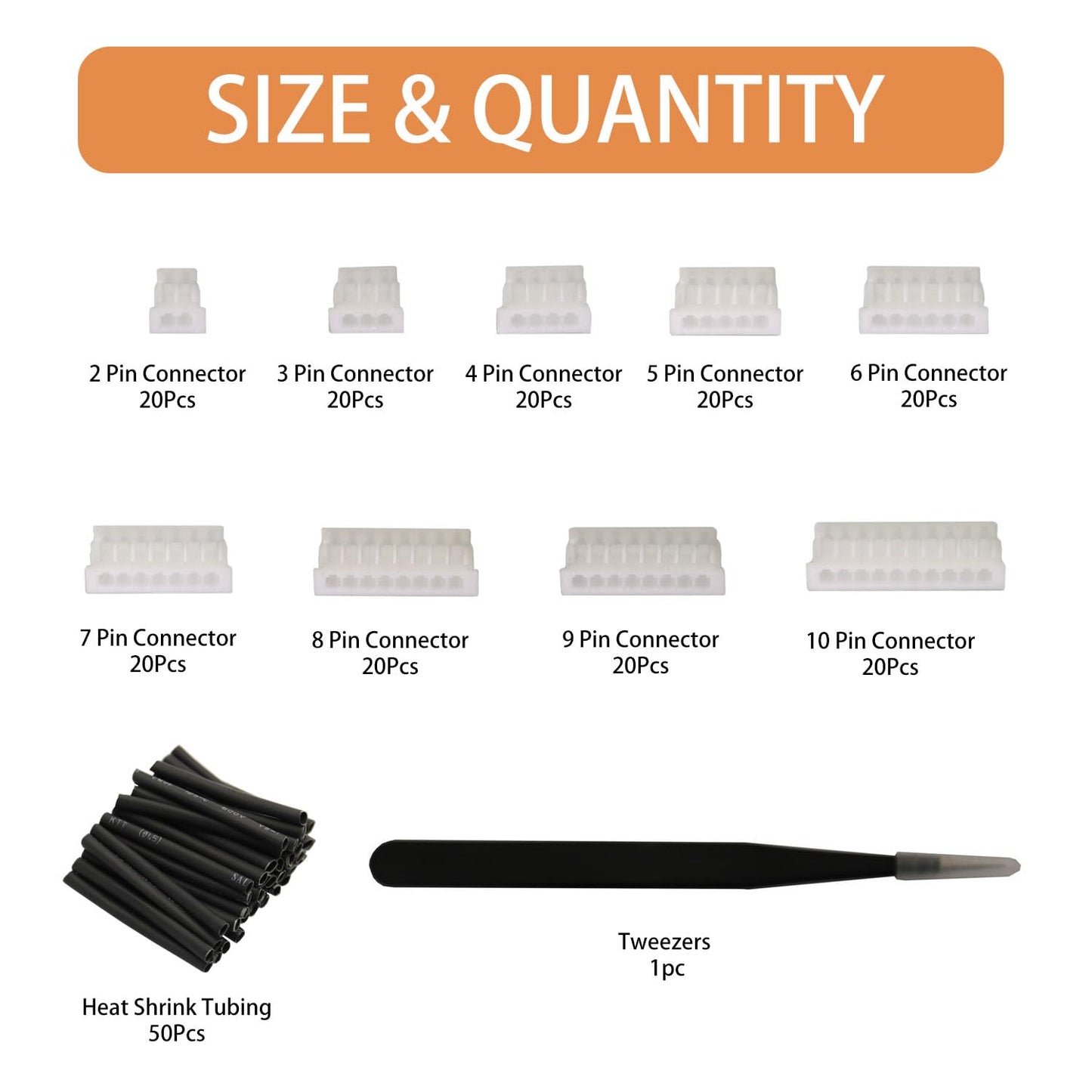 Didamx 180Pcs Mx1.25Mm 2/3/4/5/6/7/8/9/10 Pin Connector Plug Kit And 200Pcs 10 Colors 15Cm Pre-Crimped Cables Compatible With Js