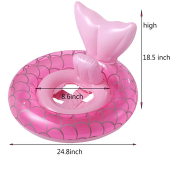 2022 New Mermaid Baby Swimming Pool Floats 6-48 Months,Inflatable Pool Swim Ring With Seat And Handle For Babies Toddlers Infant Training Summer (2-Pink)
