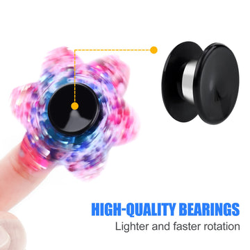 Niart Fidget Spinner Toy Diy Bearing With Caps Set 24-Pack, Mr137 0.5'' Single-Sealed Chrome Steel Bearing Balls Replacement Hig