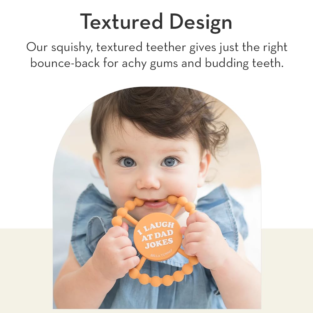Bella Tunno Happy Teether For Boys - Soft & Easy Grip Baby Boy Teether Toy, Silicone Teether Ring To Help Soothe Gums, Non-Toxic And Bpa Free, Baby Bro