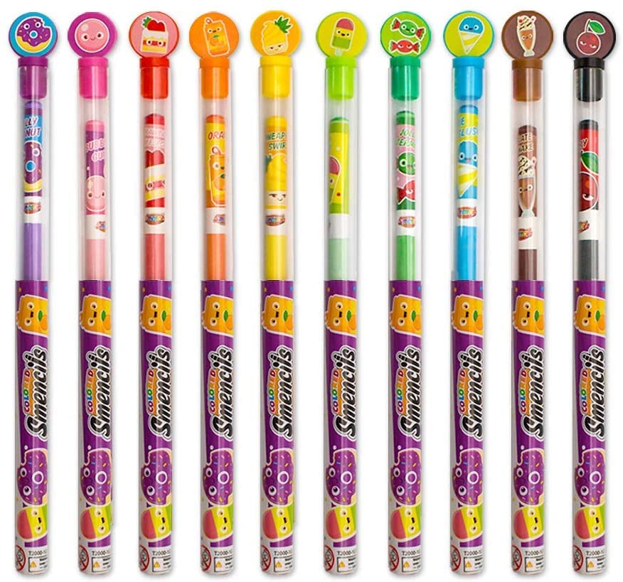 Colored Smencils (2 Pack) - Gourmet Scented Colored Pencils Made From Recycled Newspapers, 10 Count, Gifts For Kids, School Supplies, Classroom Rewards