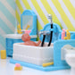 Babeside Mini Silicone Baby Dolls, 3 Inch Realistic Newborn Baby Dolls Full Silicone Sleeping Little Baby Dolls Mini Real Life Baby Girl Miniature Baby With Bathroom Toy Set Accessories(Blue)