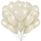 TONIFUL 30Pcs 18 Inch Cream White Heart Balloons Cream White Heart Shape Foil Mylar Balloons Decoration for Birthday Valentines